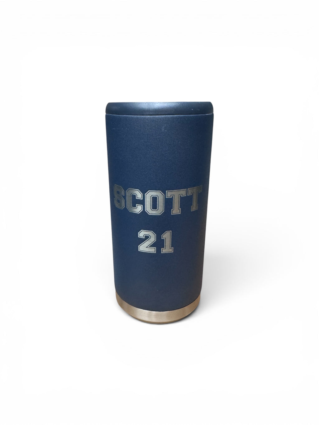Skinny metal Koozie engraved