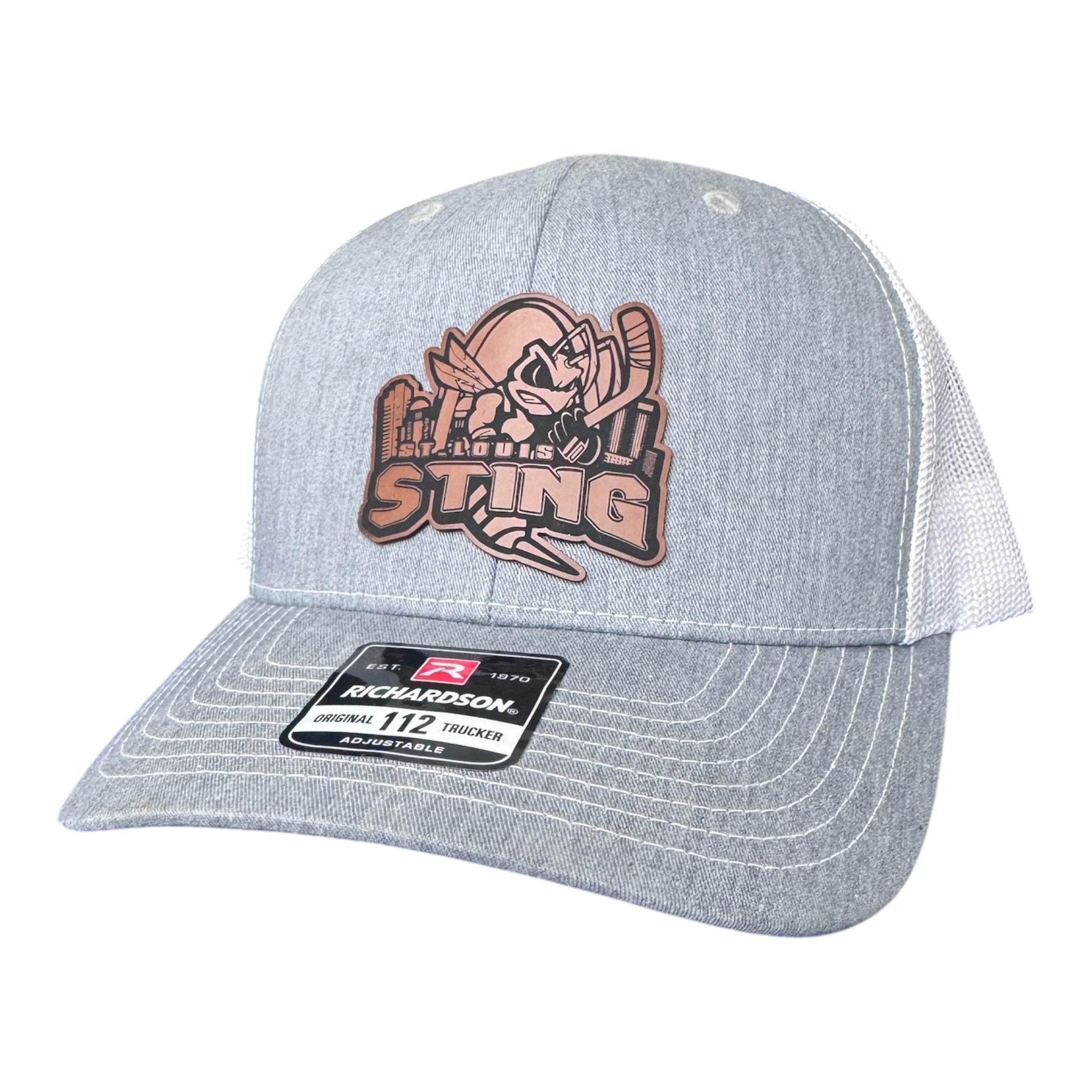 Grey/white Hat with leather Sting logo